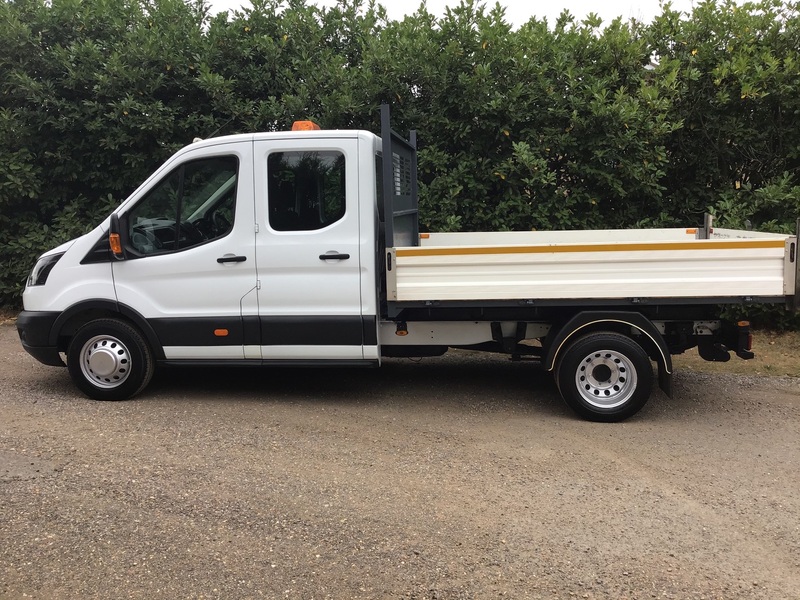 View FORD TRANSIT 2.0 EURO6 130PS T350 7 SEATS TWIN REAR WHEEL DOUBLE CAB TIPPER