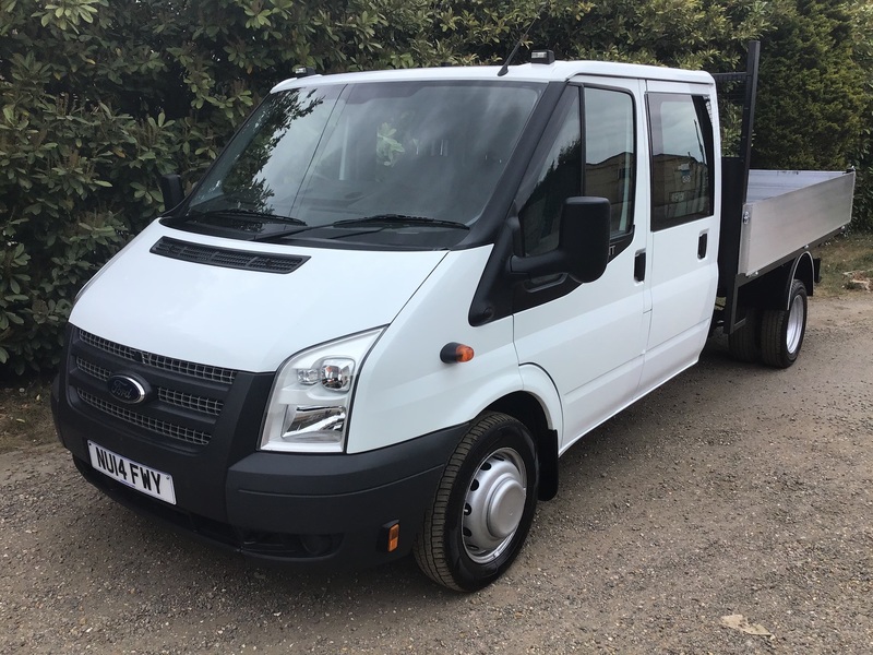 View FORD TRANSIT T350 CREW CAB TWIN REAR WHEEL DOUBLE CAB TIPPER WITH BRAND NEW TIPPING BODY.