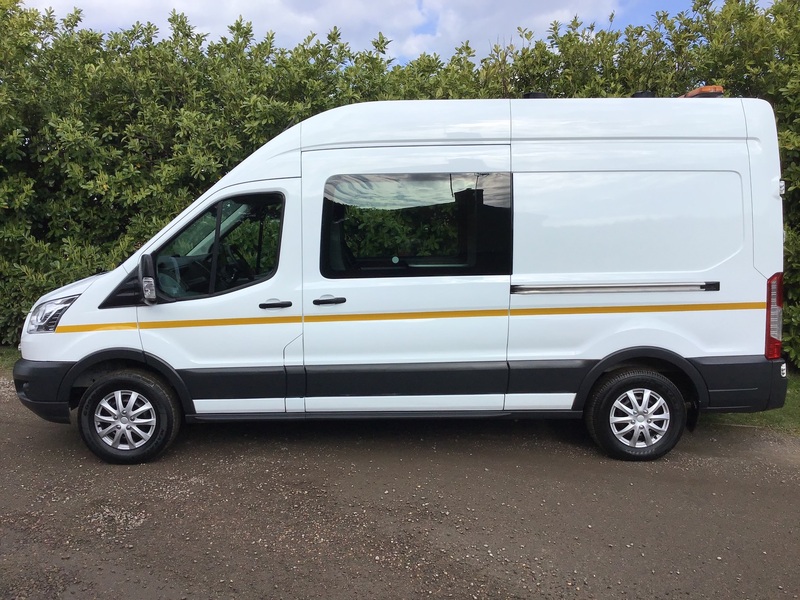 View FORD TRANSIT 2.2 T350 L3 H3 125PS LONG WHEEL BASE HIGH ROOF WELFARE, MESS VAN, 8 SEATS