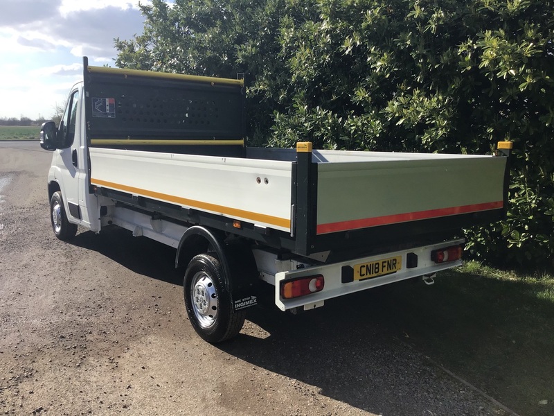 View PEUGEOT BOXER BLUE HDI 335 L3 EURO6 ULEZ COMPLIANT 3.7 METRE DROPSIDE TRUCK