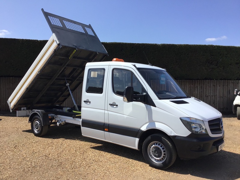 View MERCEDES-BENZ SPRINTER 314CDI LWB Double Cab Tipper EURO 6 ULEZ Compliant LOW LOW MILES